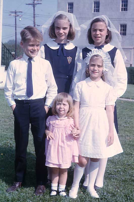Eddie and his Sisters on the Rectory Lawn