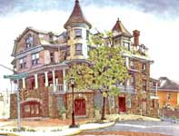 Painting by Eddie Flotte: Wyndham Front Entrance